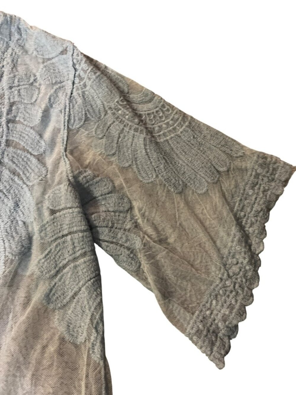 Rebellion Again Lace Duster Cardigan Womens Medium Light Teal New - Picture 5 of 11